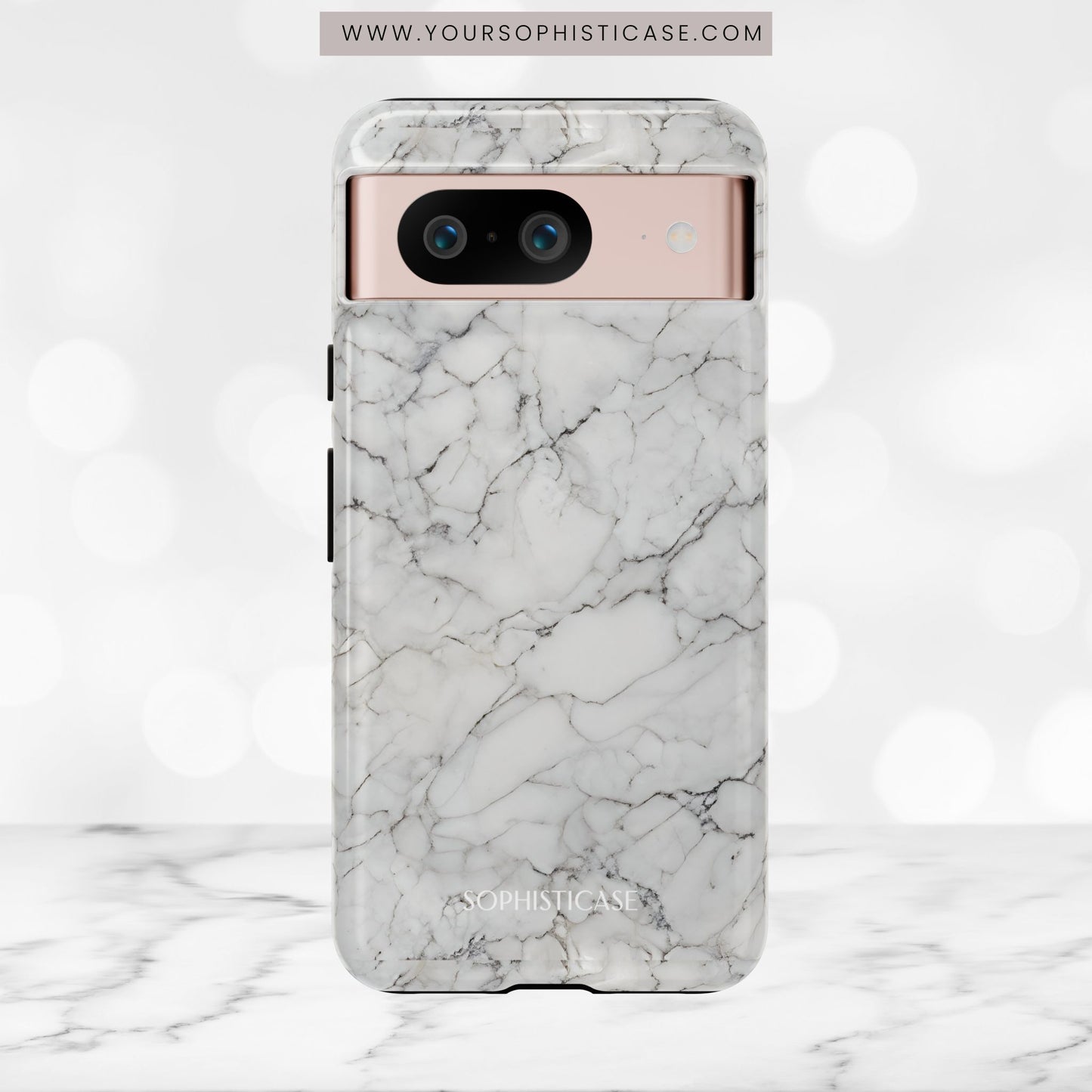 Marble Opulence in White - iPhone Case, Samsung Galaxy Case, Google Pixel Case