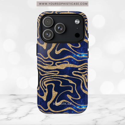 Cosmic Gold in Blue - iPhone Case, Samsung Galaxy Case, Google Pixel Case