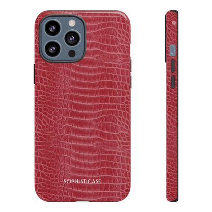 Luxe Leather in Cherry Red - iPhone Case, Samsung Galaxy Case, Google Pixel Case