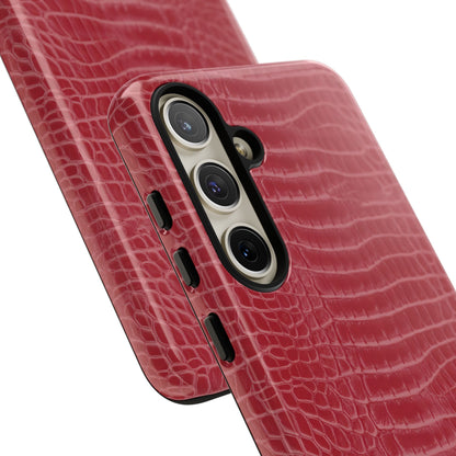 Luxe Leather in Cherry Red - iPhone Case, Samsung Galaxy Case, Google Pixel Case