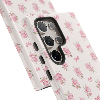 The Sweetest Thing in Coquette Roses and Bows - iPhone Case, Samsung Galaxy Case, Google Pixel Case