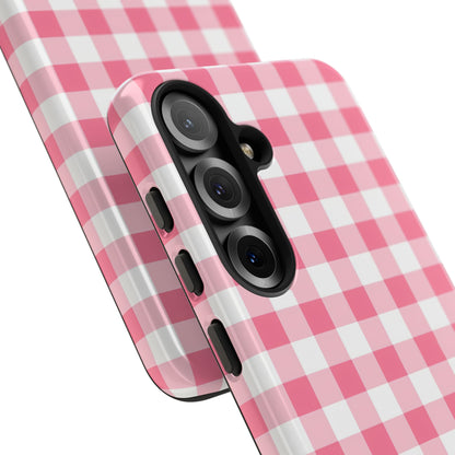Gingham in Salmon - Tough Phone Case