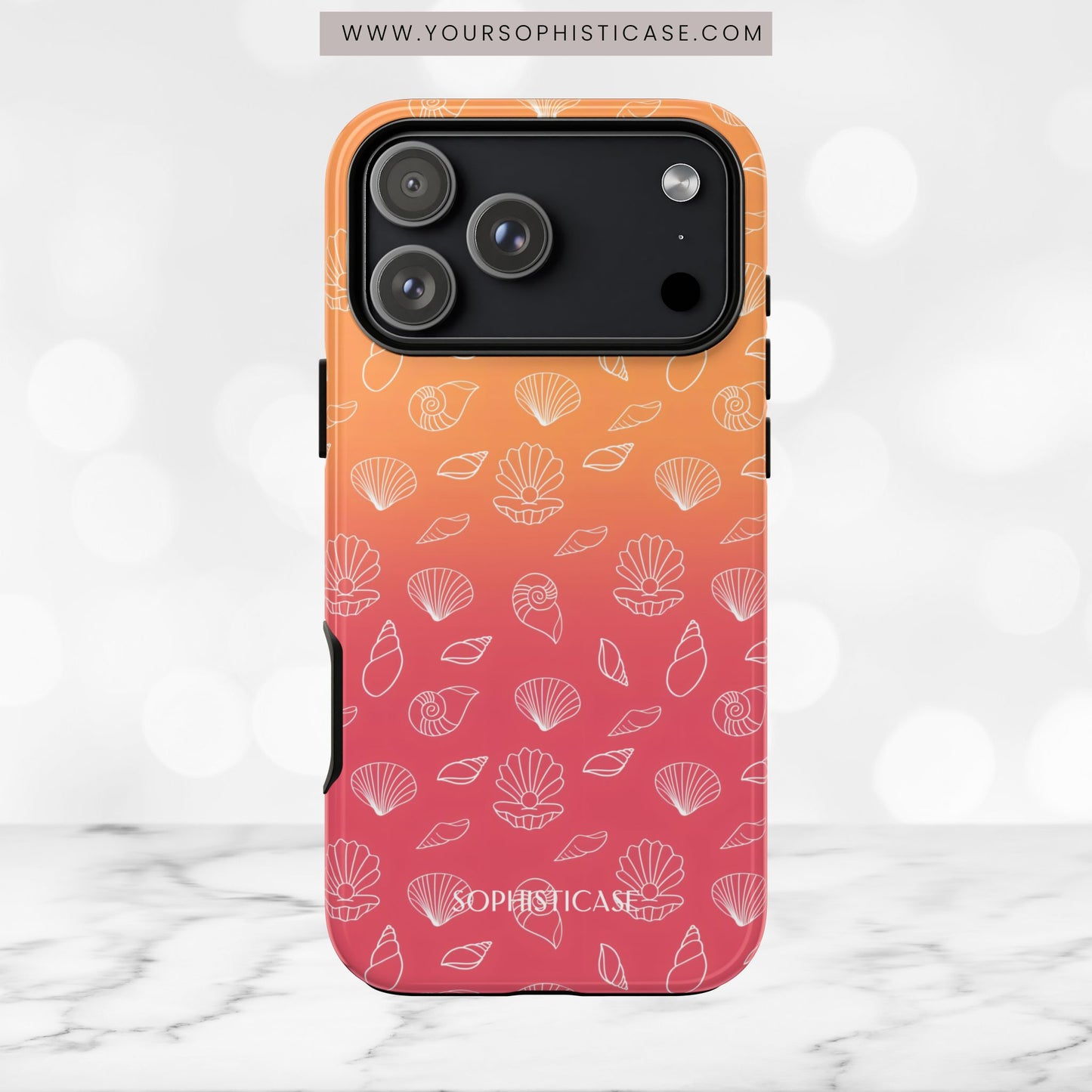Seashell Society in Sunset Orange - iPhone Case