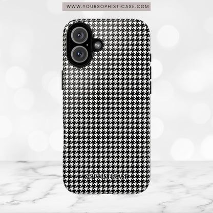 Houndstooth in Black - iPhone Case