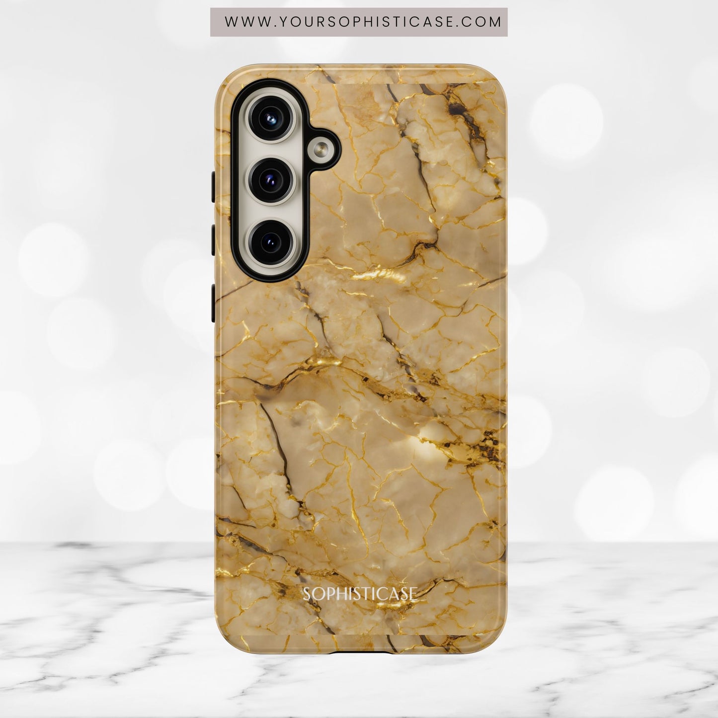 Marble Opulence in Gold - iPhone Case, Samsung Galaxy Case, Google Pixel Case