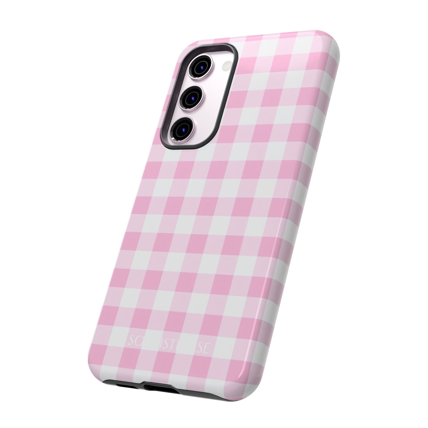 Gingham in Pink - Protective Phone Case for Samsung Galaxy