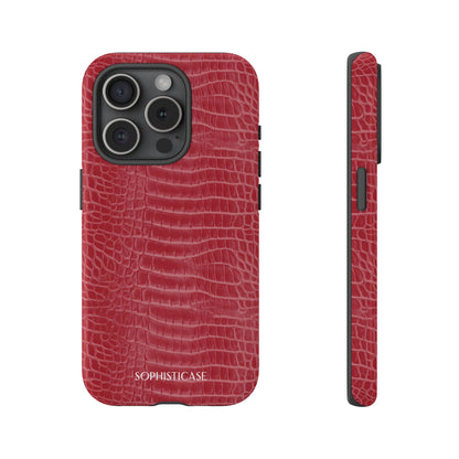 Luxe Leather in Cherry Red - iPhone Case, Samsung Galaxy Case, Google Pixel Case