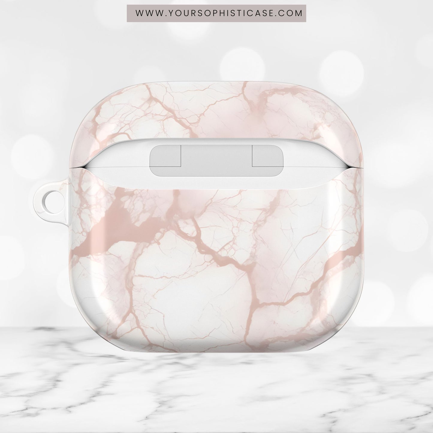AirPod Cases - Marble Opulence in Neutral Beige