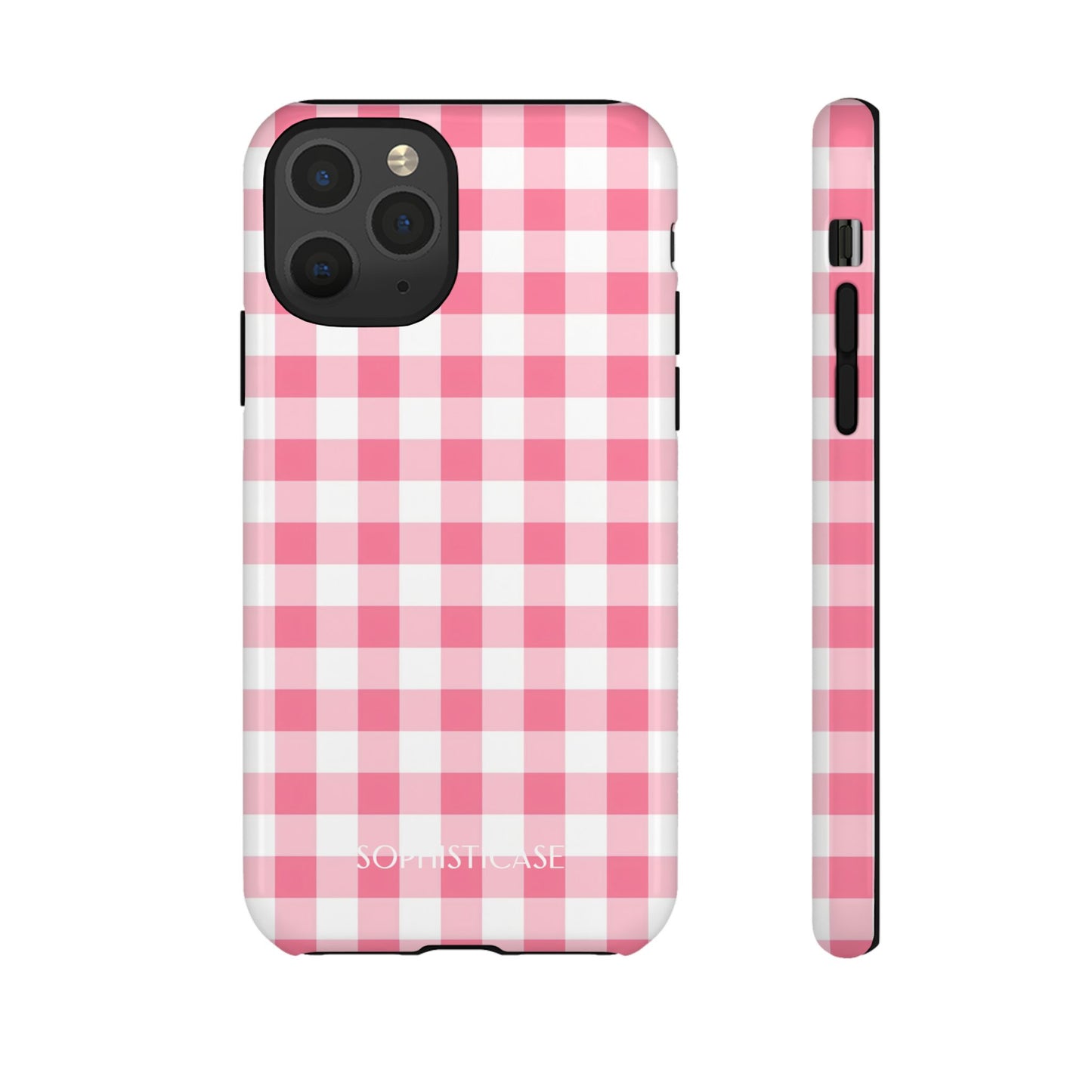 Gingham in Salmon - Tough Phone Case for iPhone