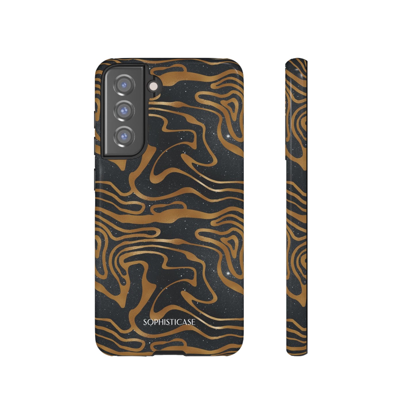 Cosmic Gold in Black - iPhone Case, Samsung Galaxy Case, Google Pixel Case