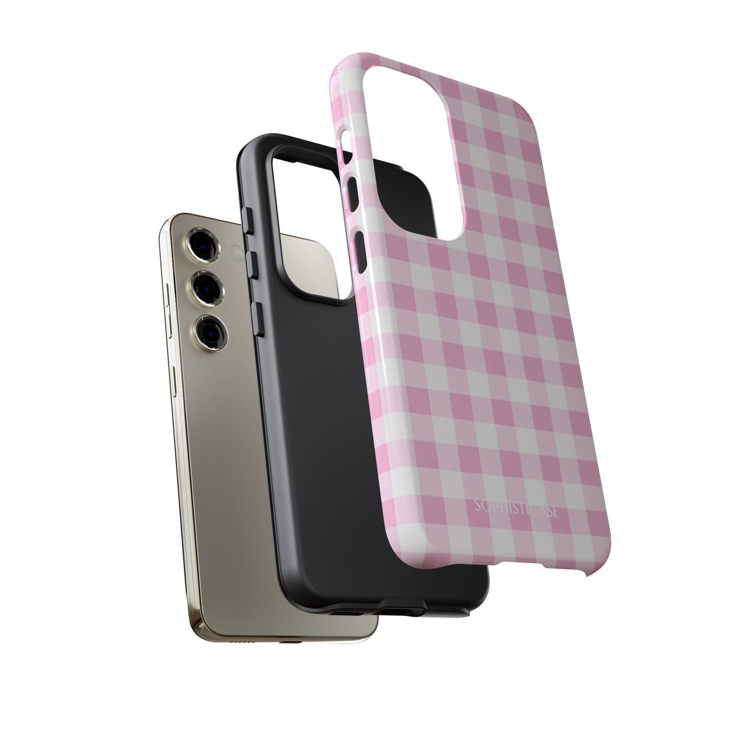 Gingham in Pink - iPhone Case, Samsung Galaxy Case, Google Pixel Case