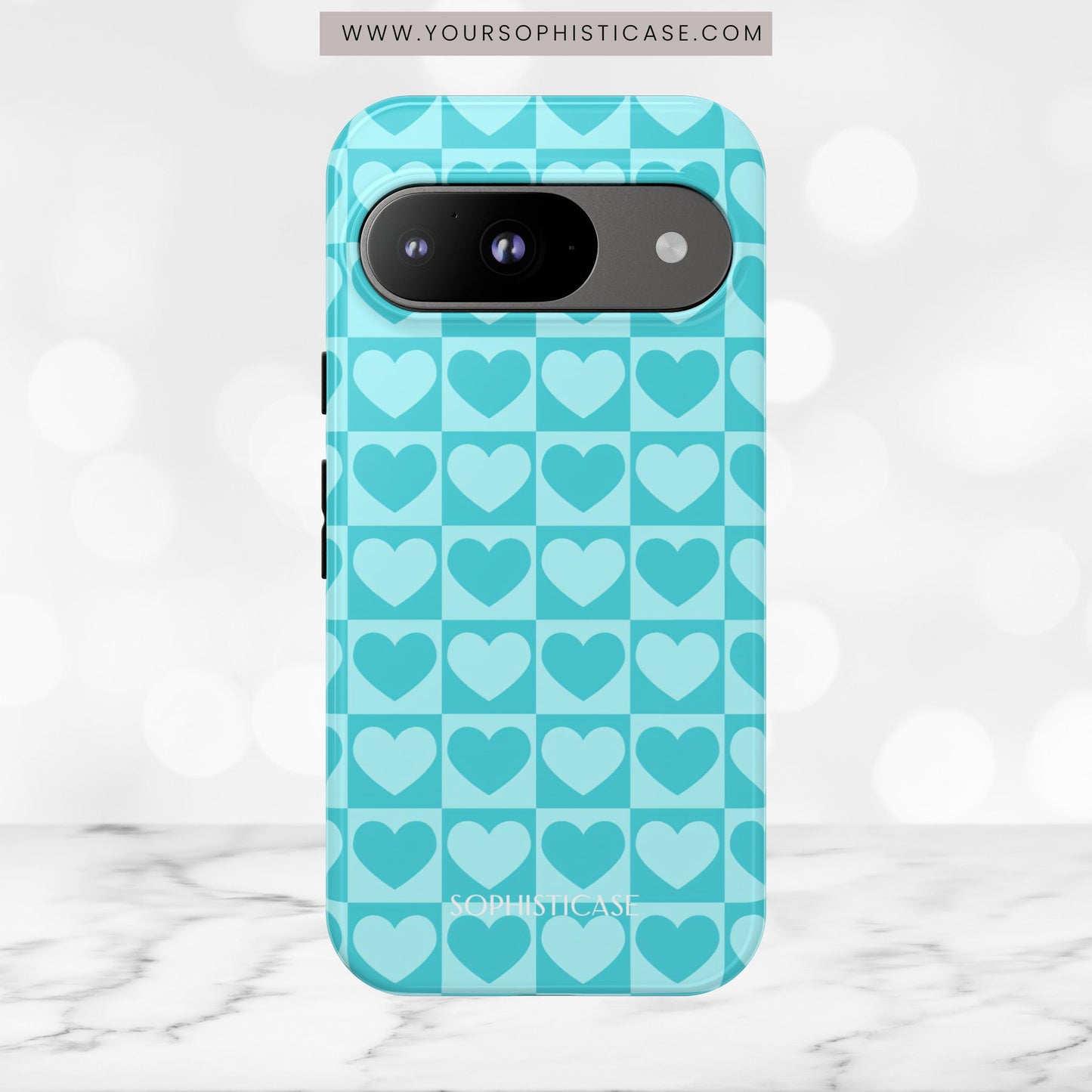 Tough Love in Aqua - Tough Phone Case