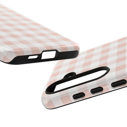 Gingham in Neutral Beige - Tough Phone Case