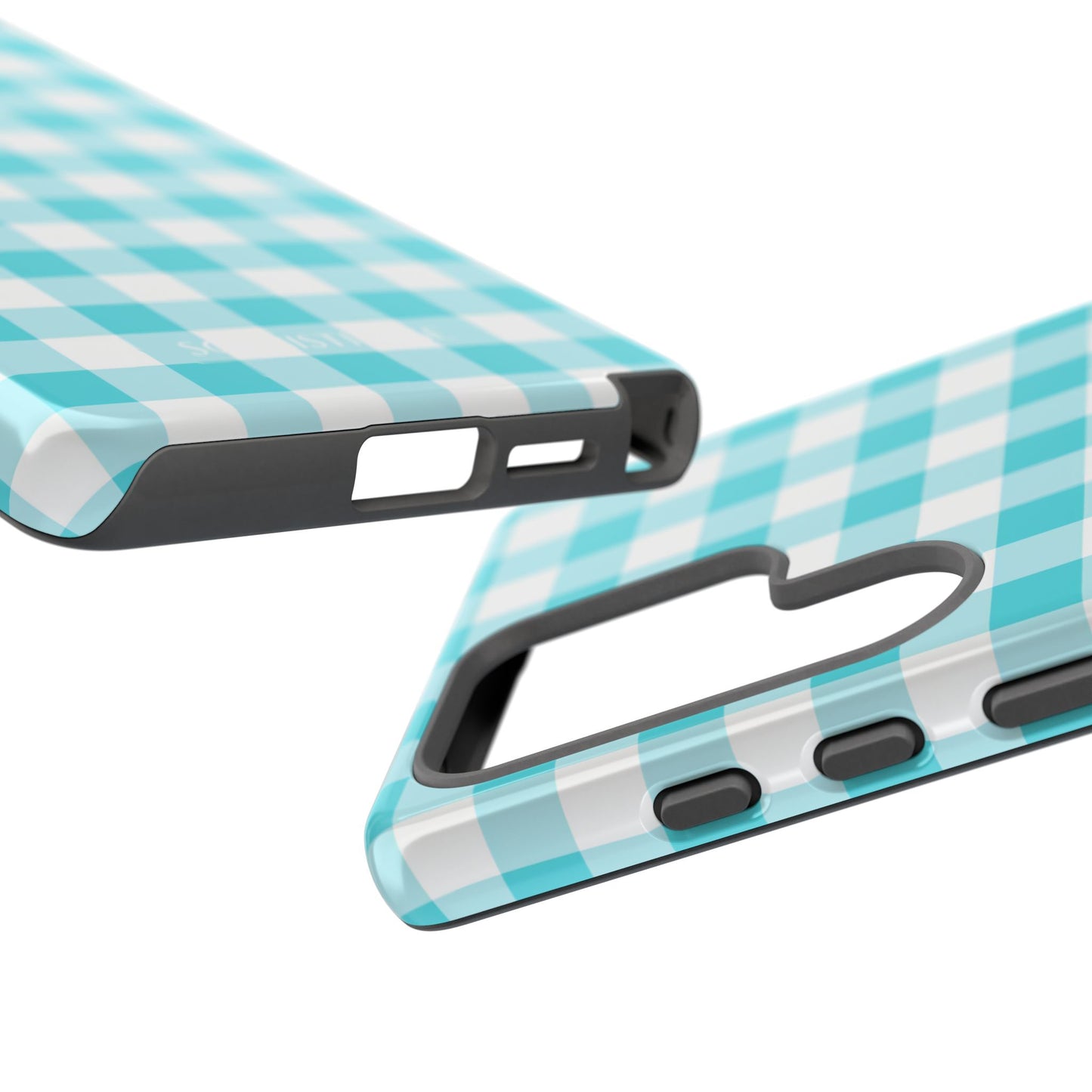 Gingham in Aqua - Tough Phone Case