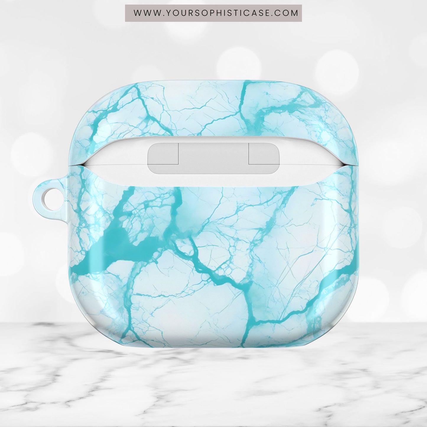 AirPod Cases - Marble Opulence in Aqua