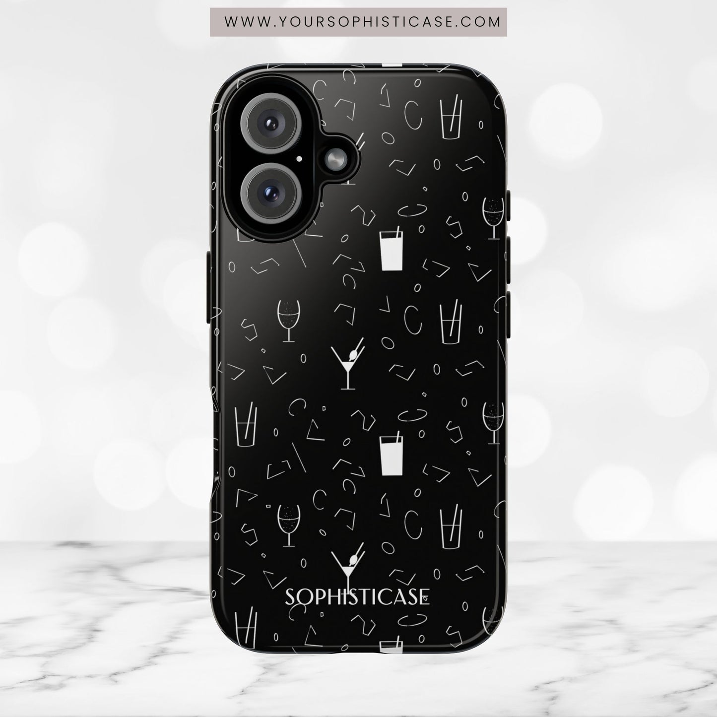 Cocktail Hour in Black - iPhone Case