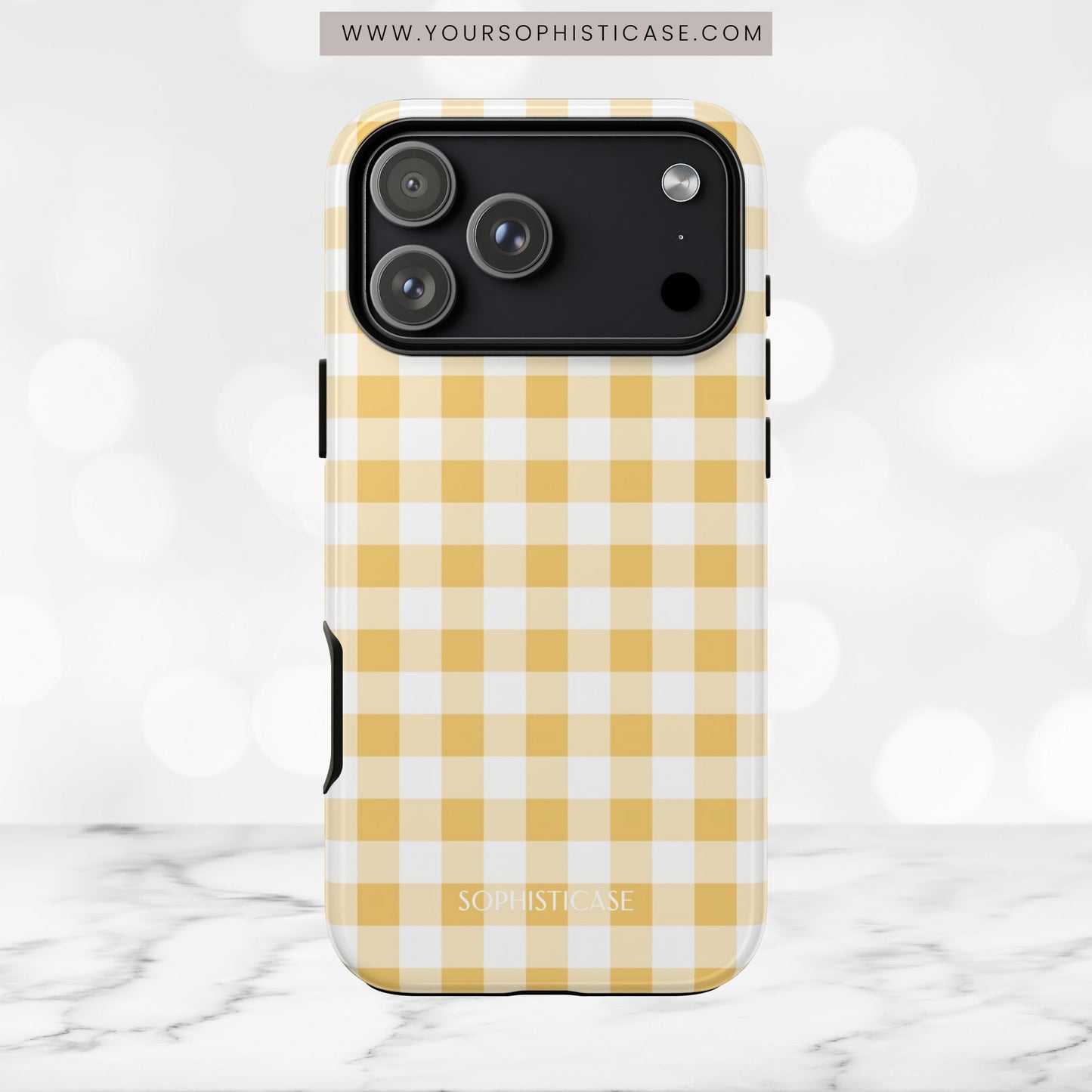 Gingham in Yellow - Tough Phone Case