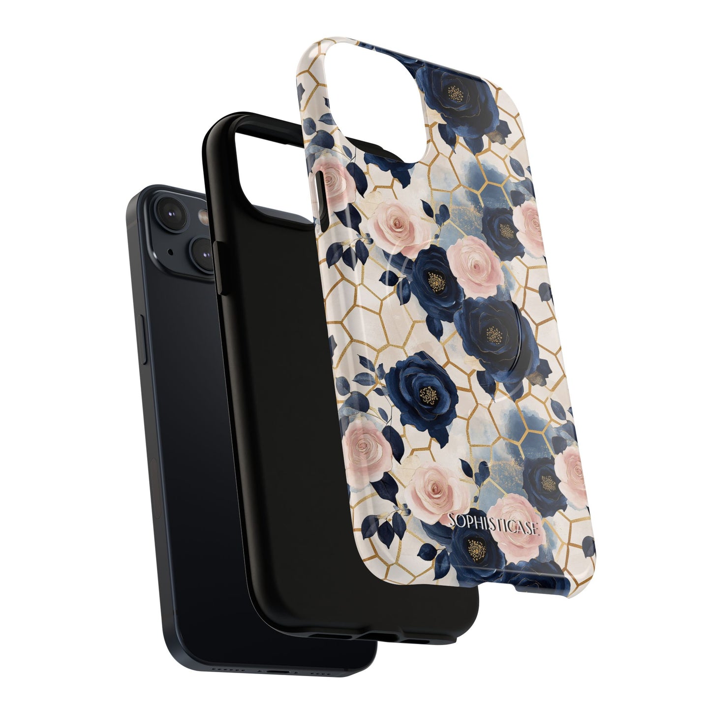 Royal Floral in Navy Hive - iPhone Magsafe Case