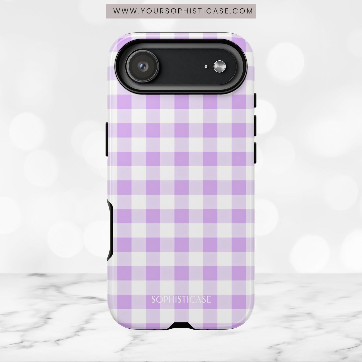 Gingham in Purple - Tough Phone Case