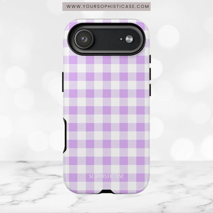 Gingham in Purple - Tough Phone Case