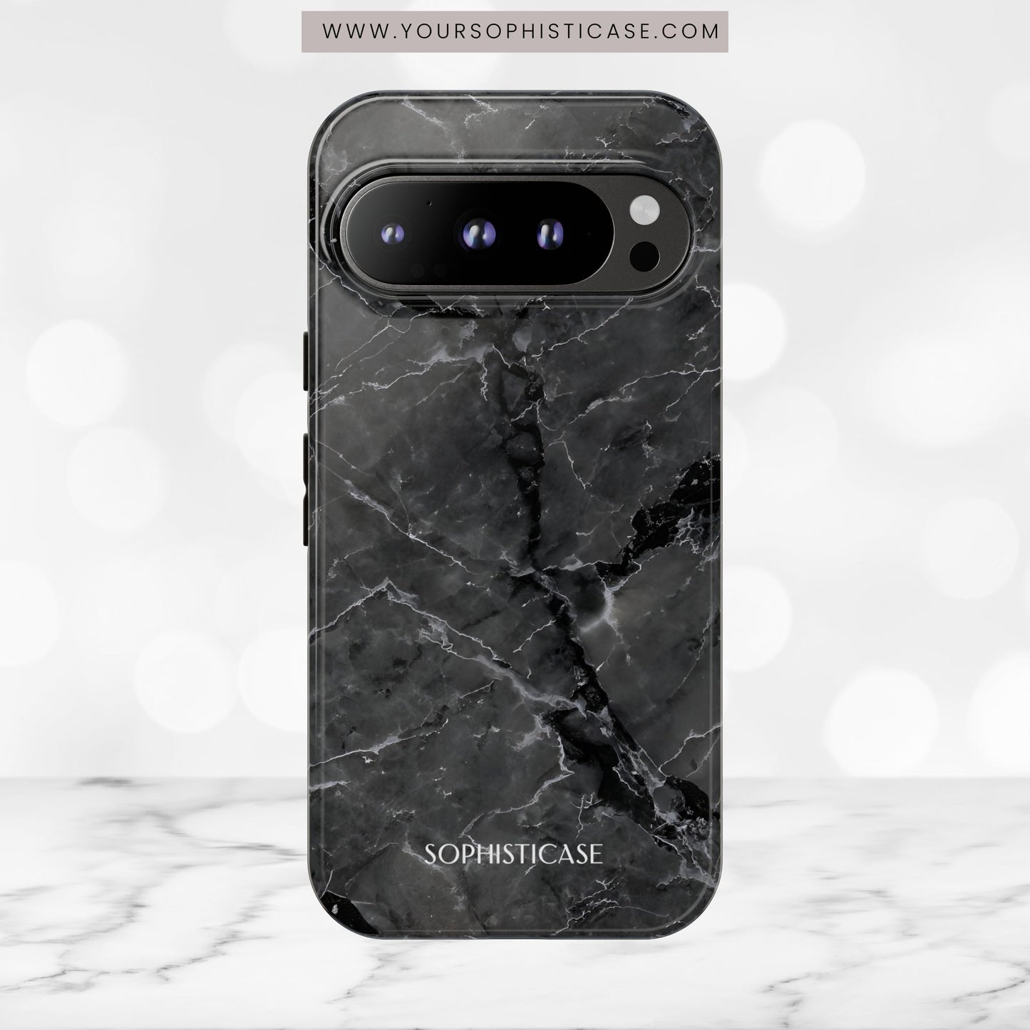 Marble Opulence in Black - iPhone Case, Samsung Galaxy Case, Google Pixel Case