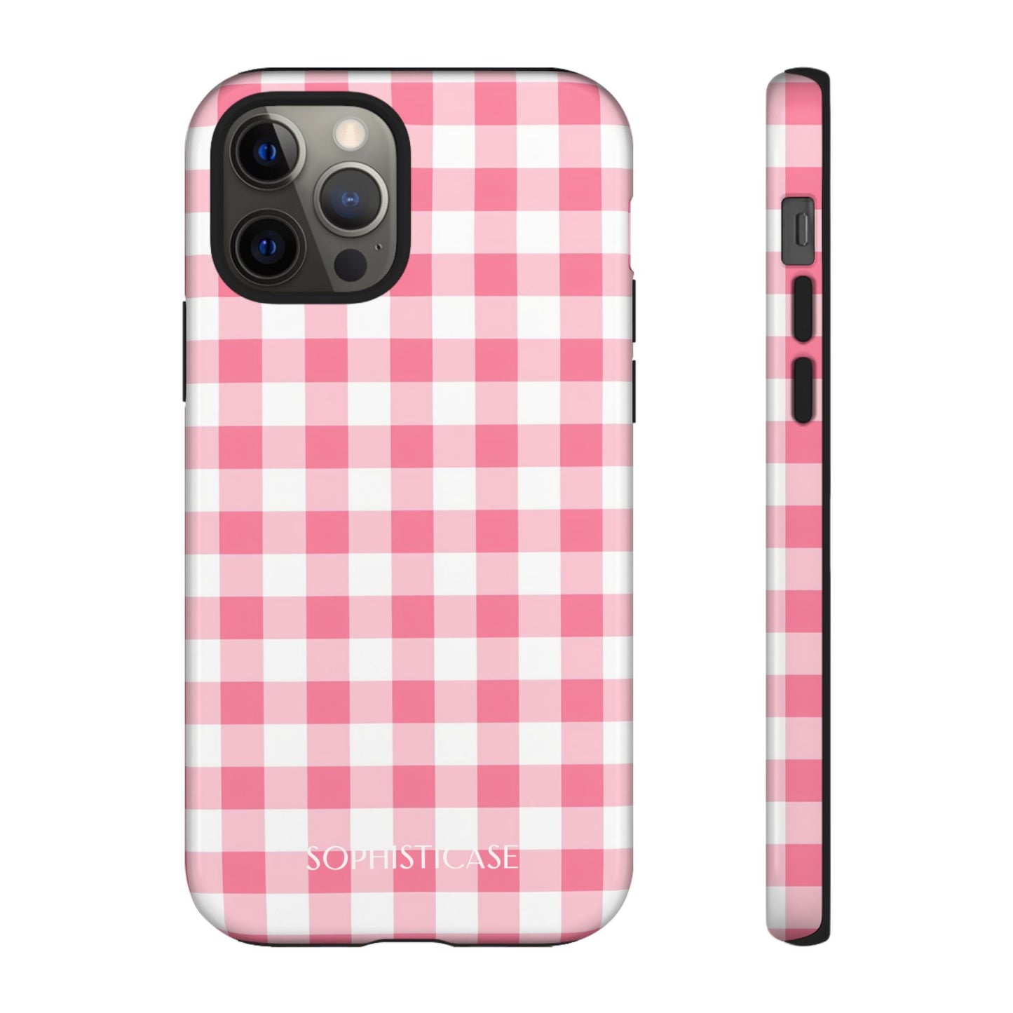 Gingham in Salmon - Tough Phone Case for iPhone