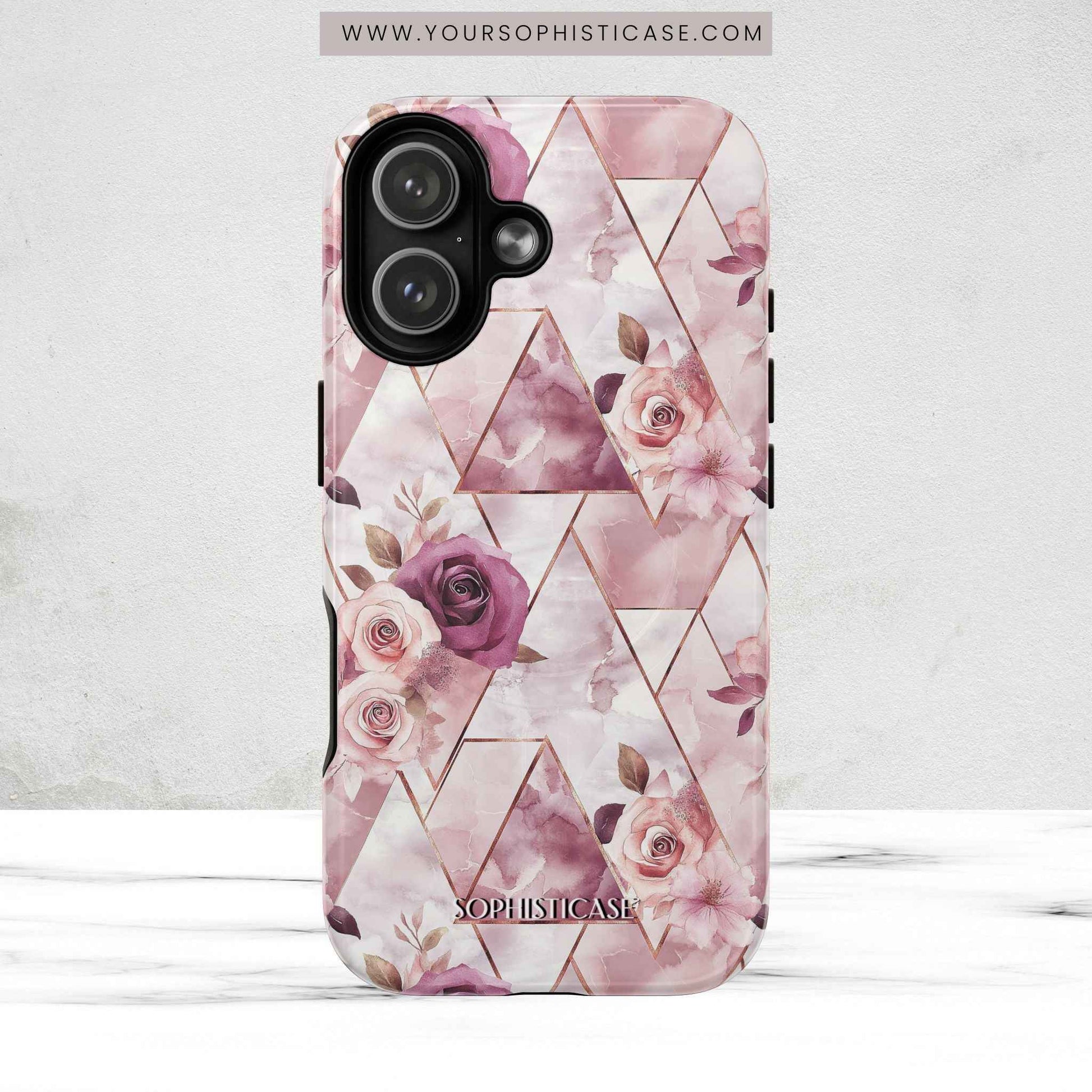 Royal Floral in Plum Chevron - iPhone Magsafe Case