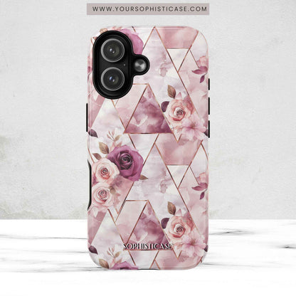 Royal Floral in Plum Chevron - iPhone Magsafe Case
