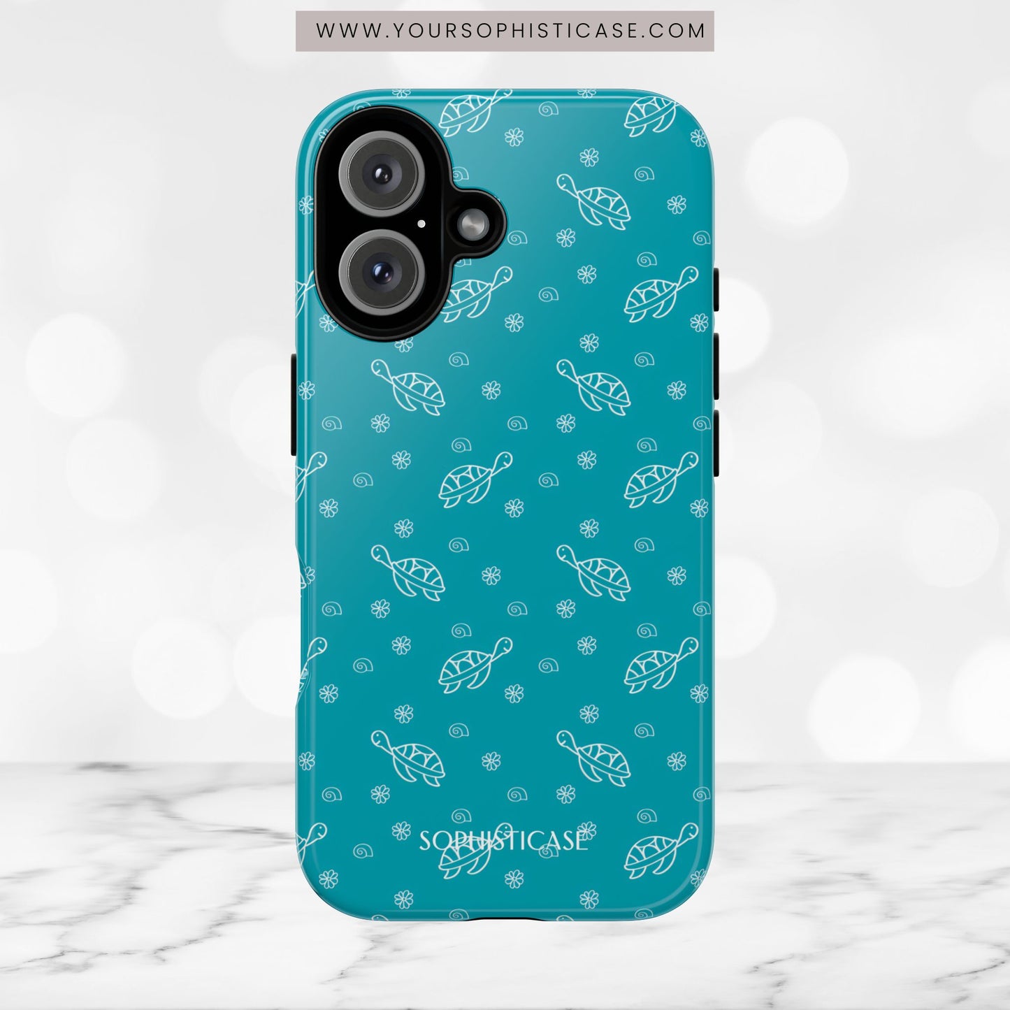 Turtle Island in Aqua - iPhone Case