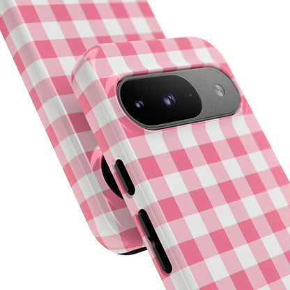Gingham in Salmon - Tough Phone Case