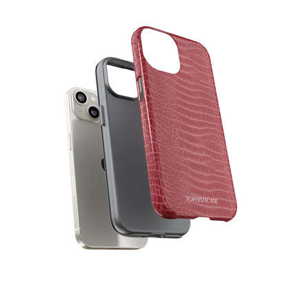Luxe Leather in Cherry Red - iPhone Case