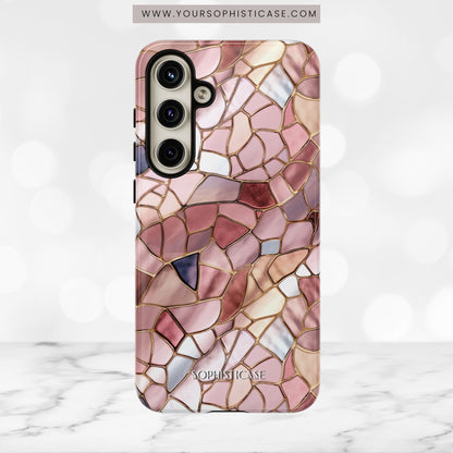 Rose' Runway in Pink Mosaic - Tough Phone Case