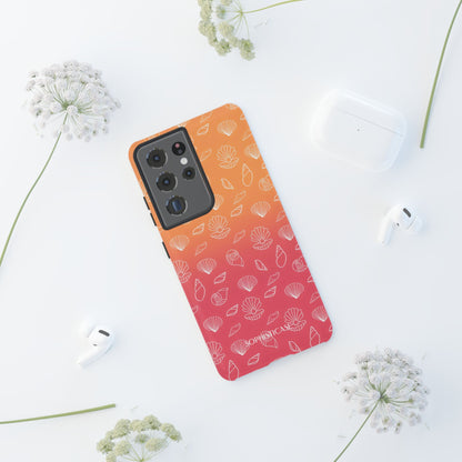 Seashell Society in Sunset Orange - iPhone Case, Samsung Galaxy Case, Google Pixel Case