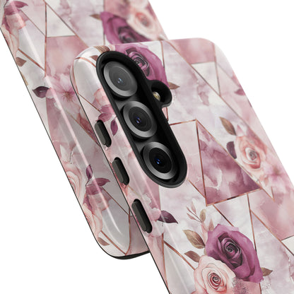 Royal Floral in Plum Chevron - Tough Phone Case