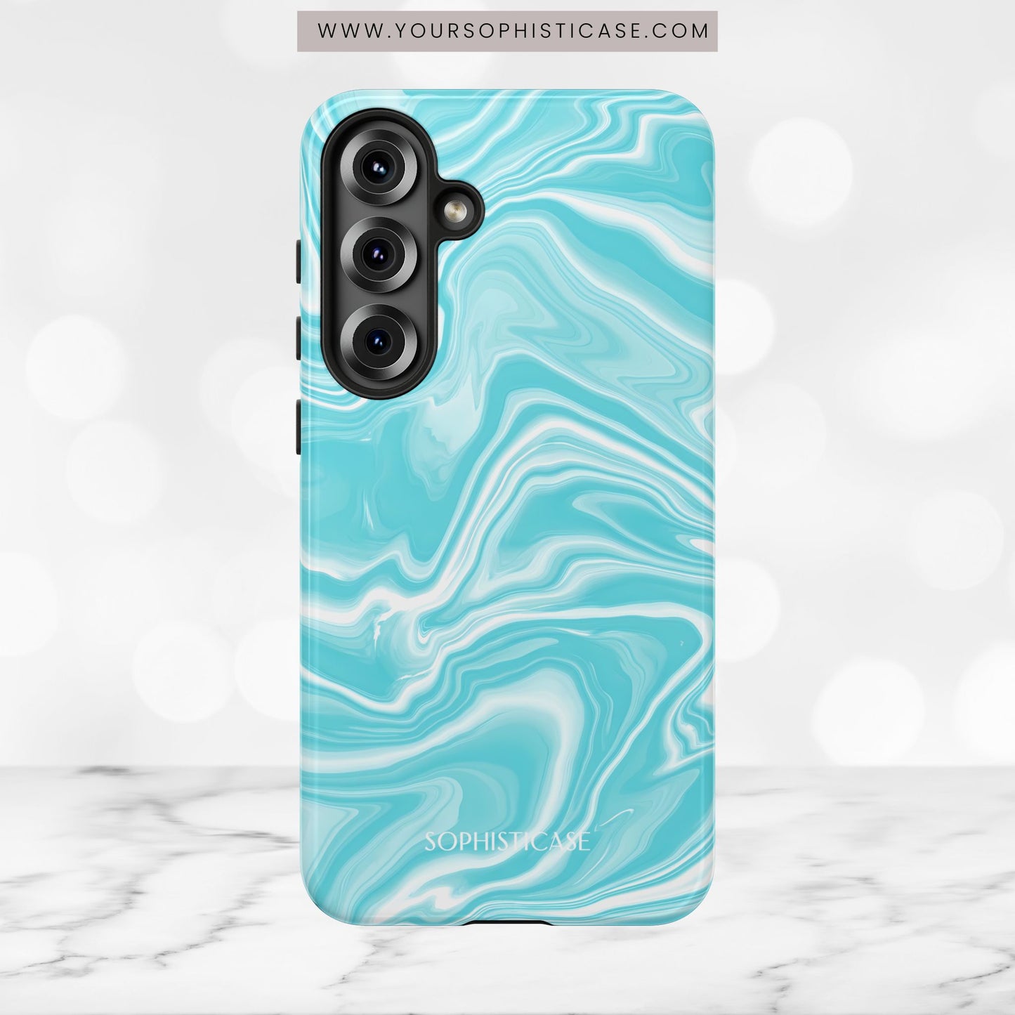 Liquid Dreams in Aqua - Tough Phone Case