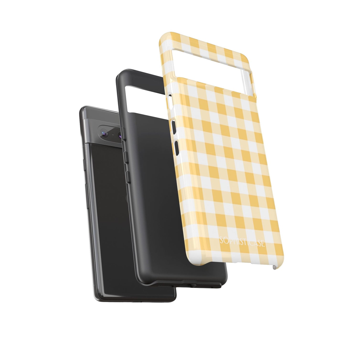 Gingham in Yellow - Protective Phone Case for Google Pixel