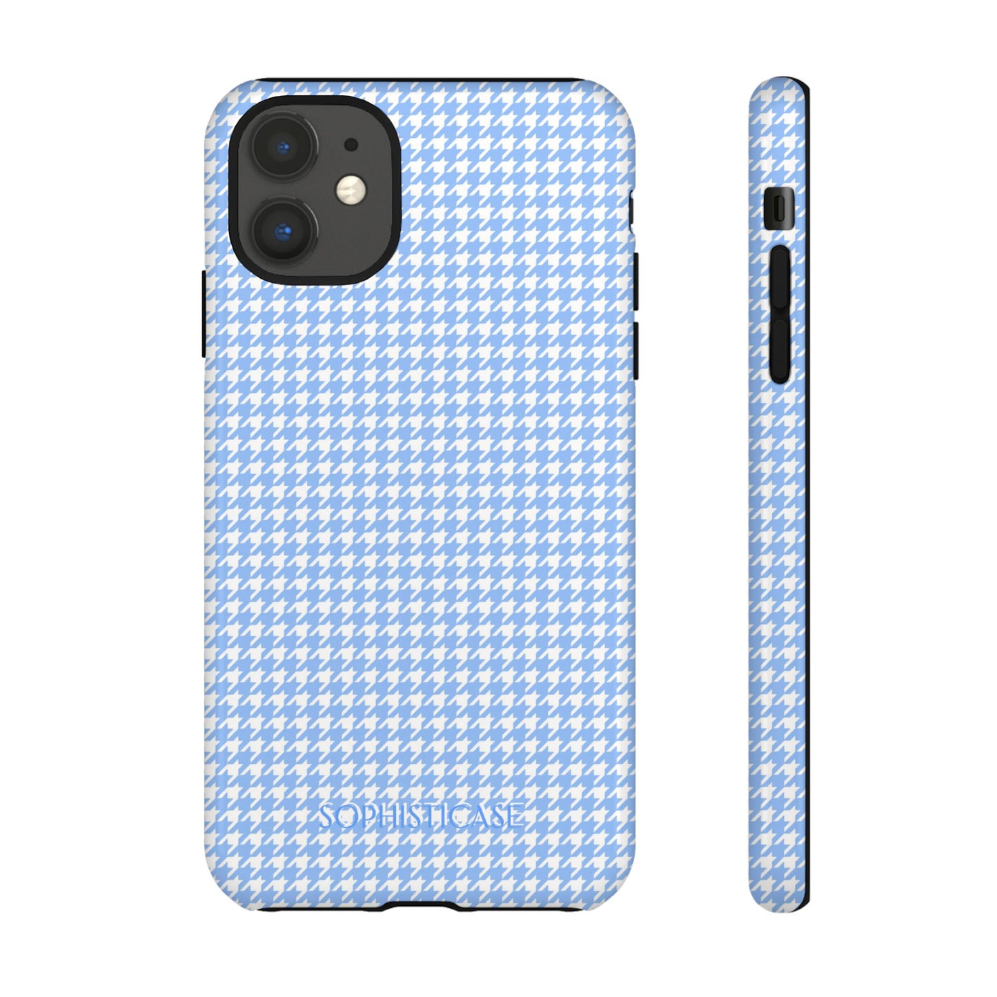 Houndstooth in Blue - Drop Proof Phone Case for iPhone