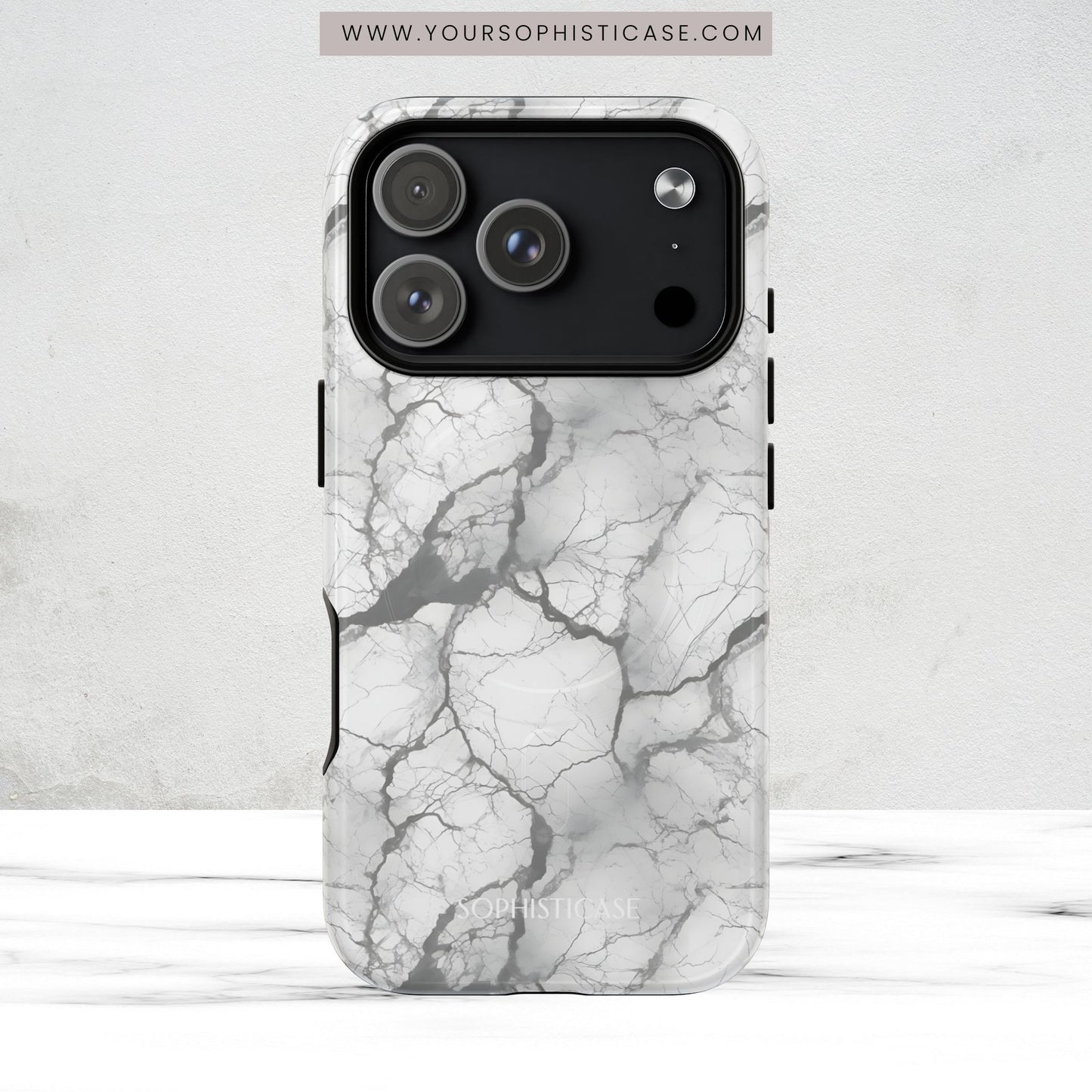 Marble Opulence in Charcoal Grey - Magsafe Case