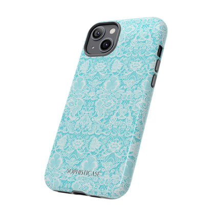 Luxe Lace in Aqua - iPhone Case