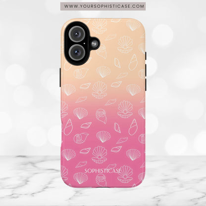 Seashell Society in Sandy Pink Sunset - iPhone Case, Samsung Galaxy Case, Google Pixel Case