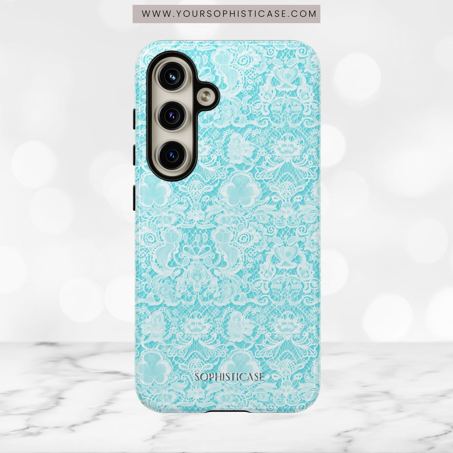 Luxe Lace in Aqua - iPhone Case, Samsung Galaxy Case, Google Pixel Case