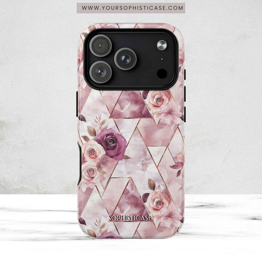 Royal Floral in Plum Chevron - iPhone Magsafe Case