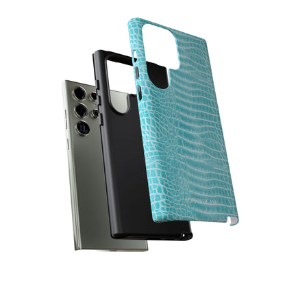 Luxe Leather in Aqua - Tough Phone Case