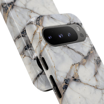 Marble Opulence in Cracked Beige - iPhone Case, Samsung Galaxy Case, Google Pixel Case