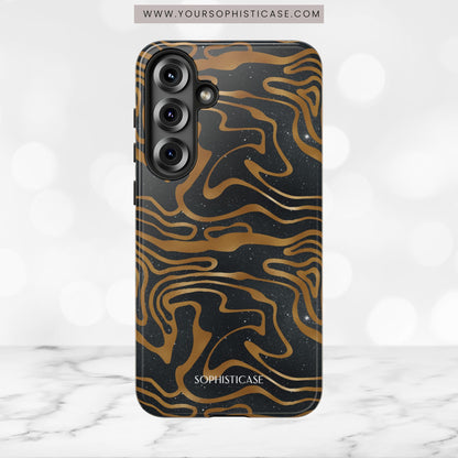 Cosmic Gold in Black - iPhone Case, Samsung Galaxy Case, Google Pixel Case