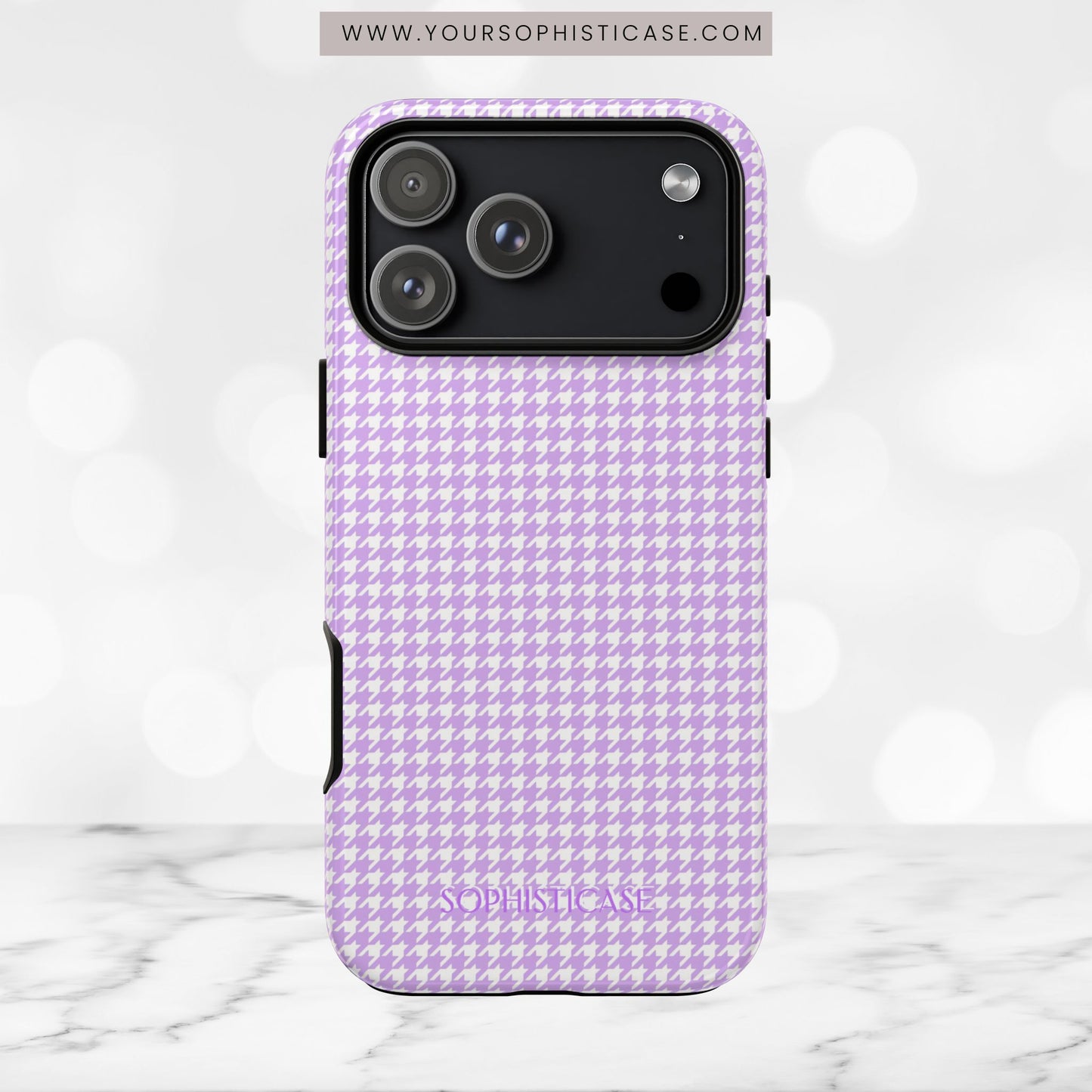 Houndstooth in Pastel Purple - iPhone Case
