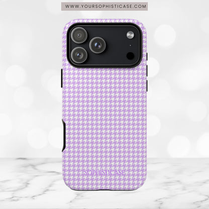 Houndstooth in Pastel Purple - iPhone Case