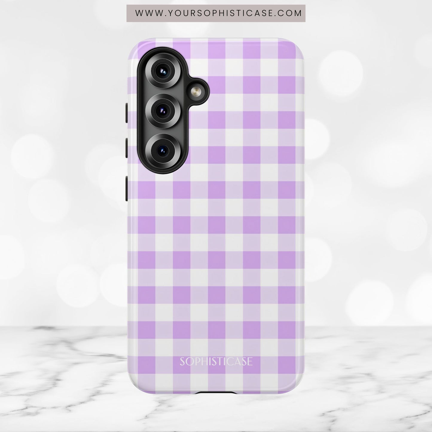 Gingham in Purple - iPhone Case, Samsung Galaxy Case, Google Pixel Case