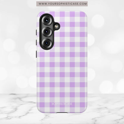 Gingham in Purple - iPhone Case, Samsung Galaxy Case, Google Pixel Case