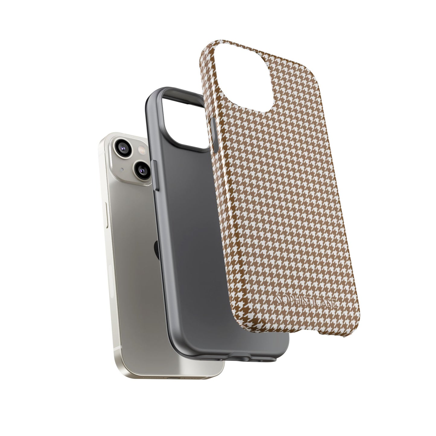 Houndstooth in Brown - iPhone Case, Samsung Galaxy Case, Google Pixel Case